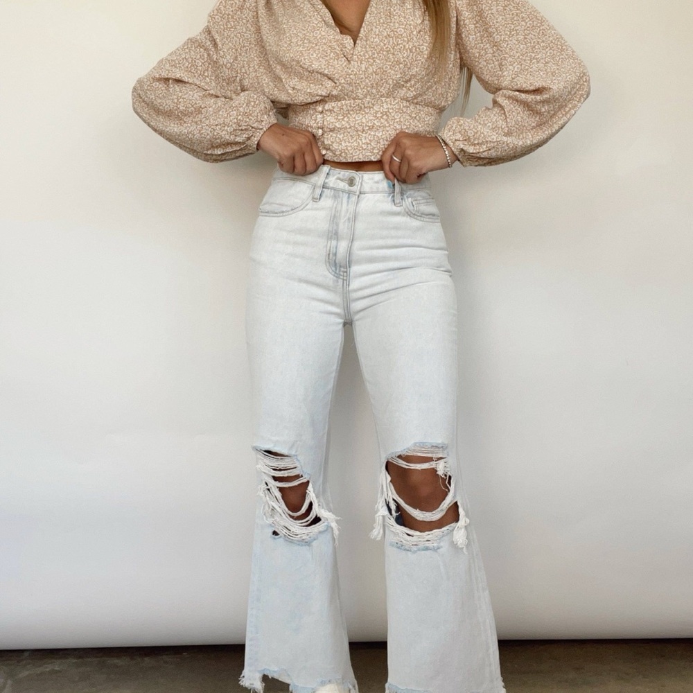VERVET by Flying Monkey - 90's vintage light wash crop flare denim